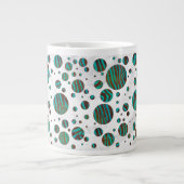 Brauner und Aquamariner Polka Dot Zebra Jumbo-Tasse (Vorderseite)