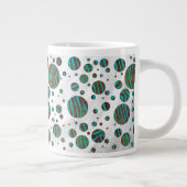 Brauner und Aquamariner Polka Dot Zebra Jumbo-Tasse (Rechts)