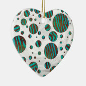 Brauner und Aquamariner Polka Dot Zebra Keramikornament (Rechts)