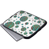 Brauner und Aquamariner Polka Dot Zebra Laptopschutzhülle (Vorne Knopf)