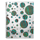 Brauner und Aquamariner Polka Dot Zebra Notizblock (Vorderseite)