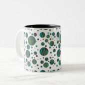 Brauner und Aquamariner Polka Dot Zebra Zweifarbige Tasse (Vorderseite Links)