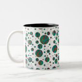Brauner und Aquamariner Polka Dot Zebra Zweifarbige Tasse (Links)