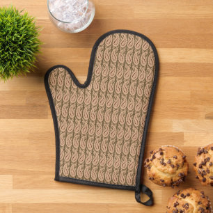 Brauner und beigefarbener Hintergrund mit einem Wa Ofenhandschuh