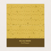 Brauner und beiger Bambusholzhintergrund Visitenkarten (Außenseite Aufgefaltet)