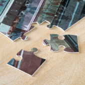 Brauner und Blauer Kaleidoskop Puzzle (Seite)