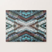 Brauner und Blauer Kaleidoskop Puzzle (Horizontal)