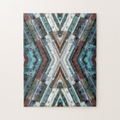 Brauner und Blauer Kaleidoskop Puzzle (Vertikal)