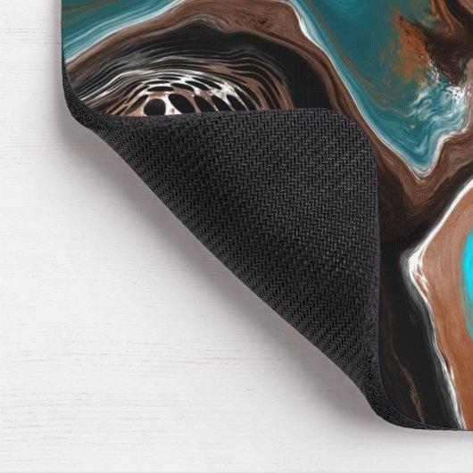 Brauner und blauer Marmor Wasserstrahler Kunst Mousepad (Ecke)