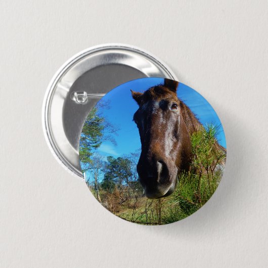 Brauner und cremefarbener Himmel Button (Vorne & Hinten)