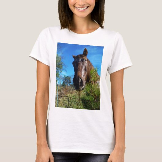 Brauner und cremefarbener Himmel T-Shirt (Vorderseite)
