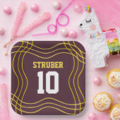 Brauner und gelber Sport Pappteller (Party)