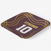 Brauner und gelber Sport Pappteller (Gewinkelt)