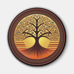 Brauner und goldener Baum des Magnet des Lebens