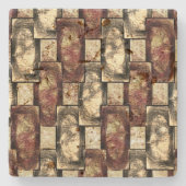 Brauner und goldener Fleck, rechteckige Schnitzere Steinuntersetzer (Vorderseite)