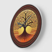 Brauner und goldener Tree des Lebens Uhr (Winkel)
