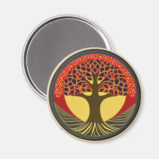 Brauner und Navy Tree Magnet (Vorderseite/Rückseite)