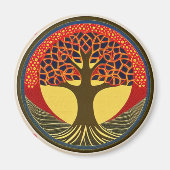Brauner und Navy Tree Magnet (Vorne)