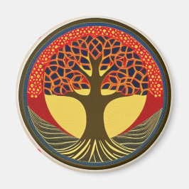 Brauner und Navy Tree Magnet