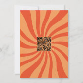 Brauner und orangefarbener Retro mit QR-Einladung  Einladung (Rückseite)