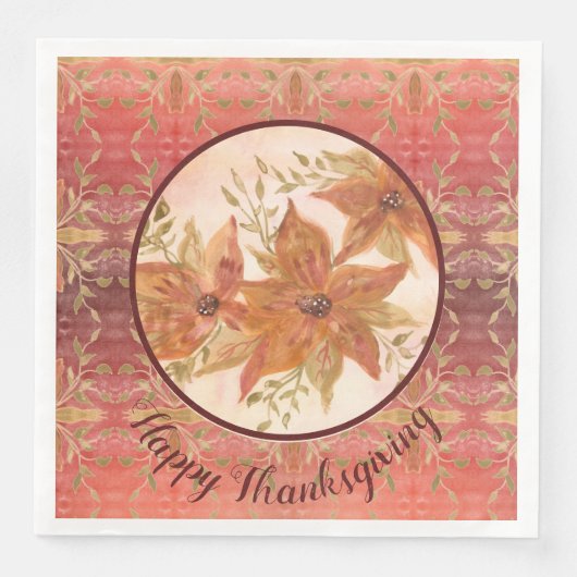 Brauner und Orangener Herbst Serviette (Vorderseite)