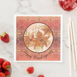 Brauner und Orangener Herbst Serviette