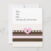 Brauner und rosa Streifen zum Geburtstag Einladung (Rückseite)