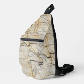 Brauner und schwarz getexturierter Stabstein Crossbody Bag (Rechte Ecke)