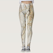 Brauner und schwarz getexturierter Stabstein Leggings (Vorderseite)