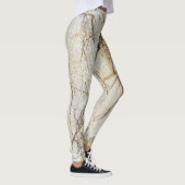 Brauner und schwarz getexturierter Stabstein Leggings (Rechts)