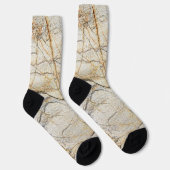 Brauner und schwarz getexturierter Stabstein Socken (Rechts)