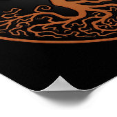 Brauner und schwarzer Baum des Lebens Yin Yang Poster (Ecke)