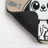 Brauner und Schwarzer Fischknochen Welpenhund Nied Mousepad (Ecke)