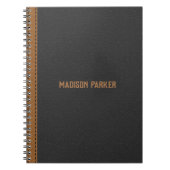 brauner und schwarzer Lederschimmer Notizblock (Vorderseite)