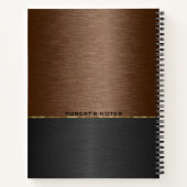 Brauner und schwarzer metallischer Hintergrund Notizblock (Rückseite)