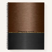 Brauner und schwarzer metallischer Hintergrund Notizblock (Vorderseite)