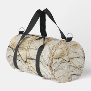 Brauner und schwarzer texturierter Marmorstein  Duffle Bag