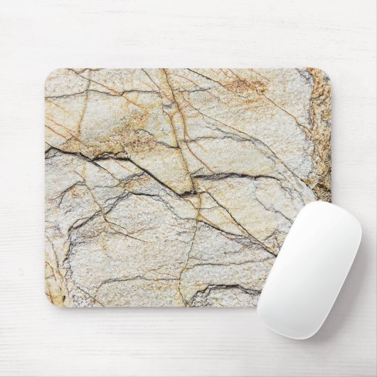Brauner und schwarzer texturierter Marmorstein Mousepad (Mit Mouse)