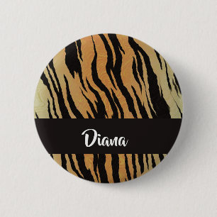Brauner und schwarzer Tigerprint Button