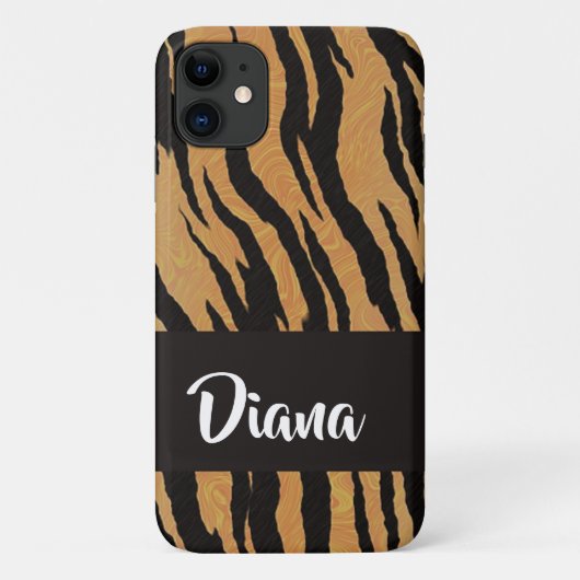 Brauner und schwarzer Tigerprint Case-Mate iPhone Hülle (Rückseite)