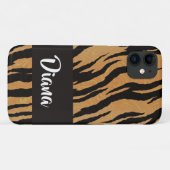 Brauner und schwarzer Tigerprint Case-Mate iPhone Hülle (Rückseite (Horizontal))