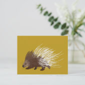 Brauner und Senf-Gold-Porcupine Postkarte (Stehend Vorderseite)