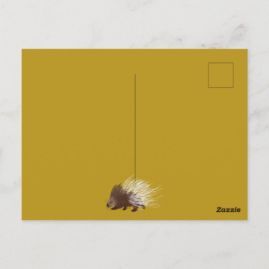 Brauner und Senf-Gold-Porcupine Postkarte (Rückseite)