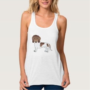 Brauner und Tan Piebald, glatter Dackel Hund Tank Top