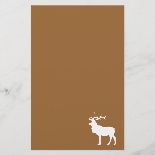 Brauner und Weißer Elch Briefpapier (Vorderseite)