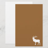 Brauner und Weißer Elch Briefpapier (Vorne/Hinten)