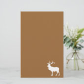 Brauner und Weißer Elch Briefpapier (Stehend Vorderseite)