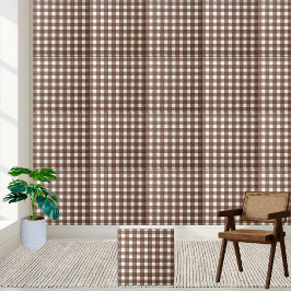 Brauner und weißer Gingham Schachtel Karierte Tile Fliese