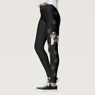 Brauner und weißer Havanese süßer Cartoon-Hund und Leggings