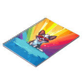 Brauner und weißer Hund mit Sonnenbrille Notizblock (Linke Seite)